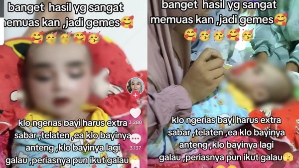 Viral Bayi Diberi Make Up Tebal, Warganet Pertanyakan Keamanannya